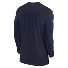 Seattle Seahawks Sideline Coach UV Performance Long Sleeve T-Shirt - College Navy T-shirts