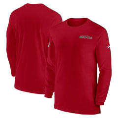 Tampa Bay Buccaneers Sideline Coach UV Performance Long Sleeve T-Shirt - Red T-shirts