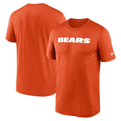 Chicago Bears Primetime Legend Wordmark Performance T-Shirt - Orange T-shirts