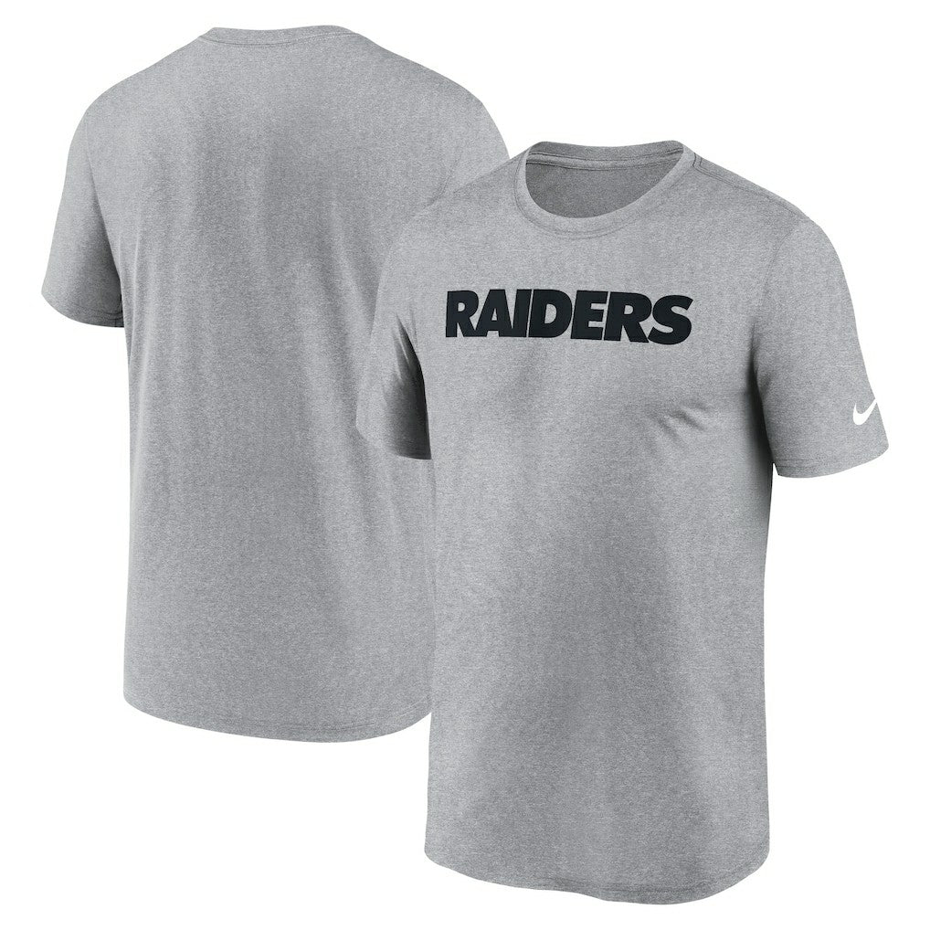 Las Vegas Raiders Primetime Legend Wordmark Performance T-Shirt - Heather Gray T-shirts