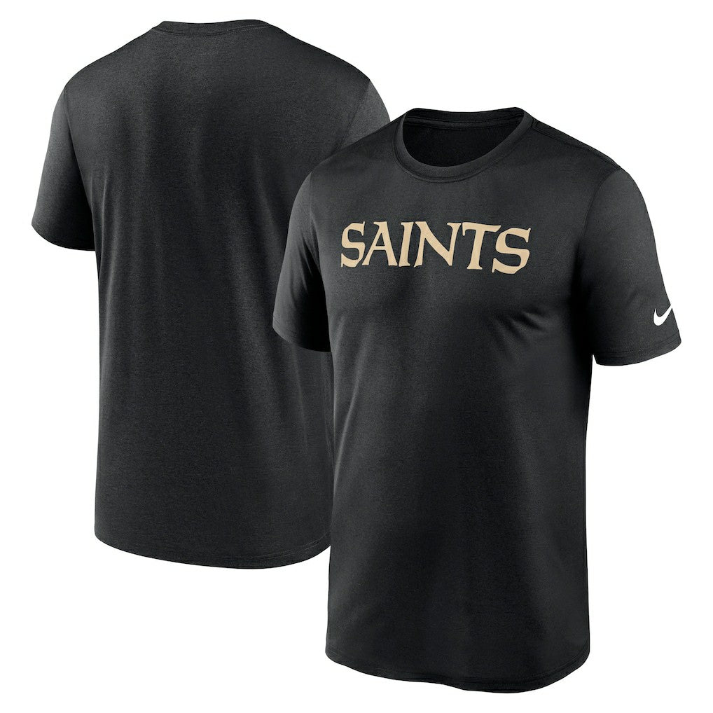 New Orleans Saints Primetime Legend Wordmark Performance T-Shirt - Black T-shirts