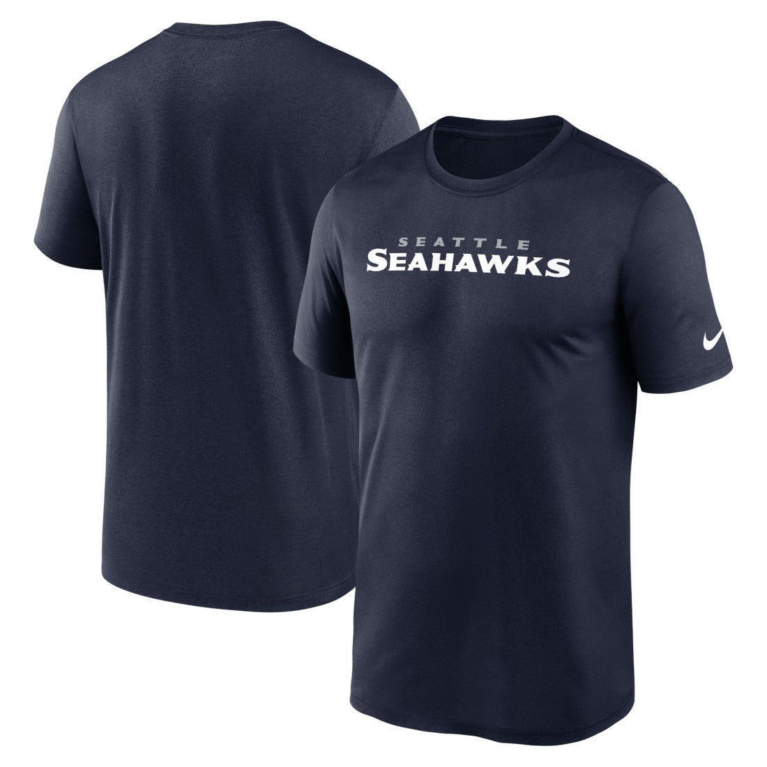 Seattle Seahawks Primetime Legend Wordmark Performance T-Shirt - College Navy T-shirts
