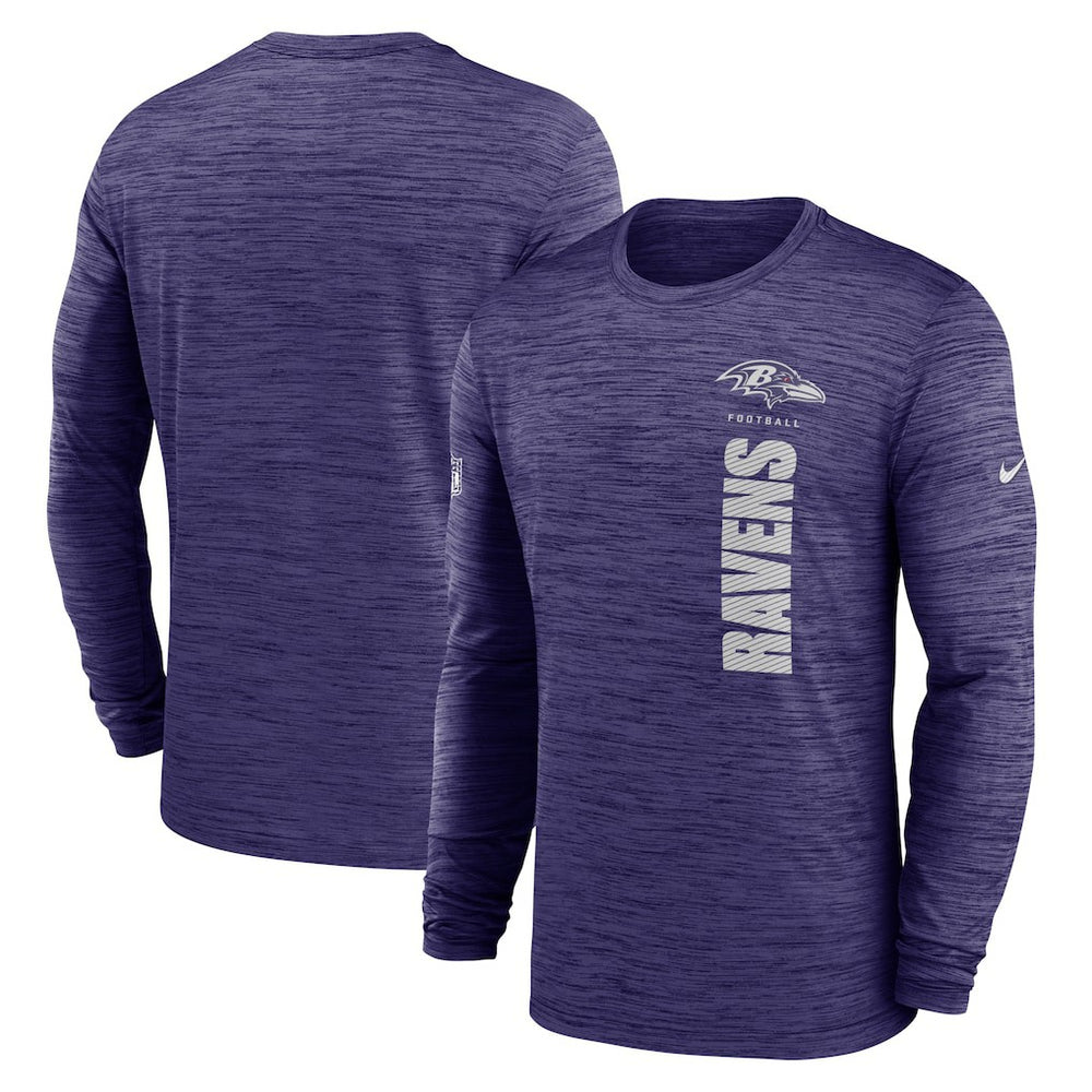 Baltimore Ravens Sideline Velocity Dri-FIT Long Sleeve T-Shirt - Purple T-shirts
