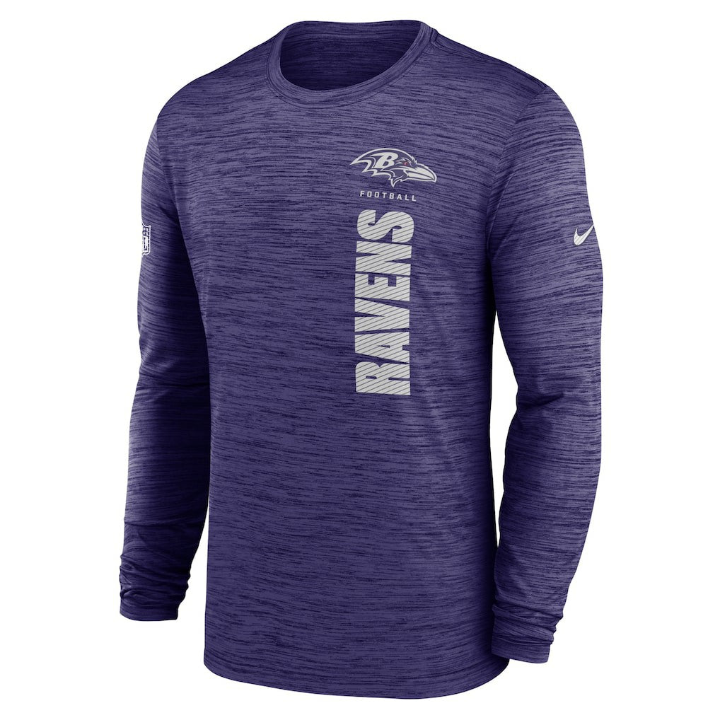 Baltimore Ravens Sideline Velocity Dri-FIT Long Sleeve T-Shirt - Purple T-shirts