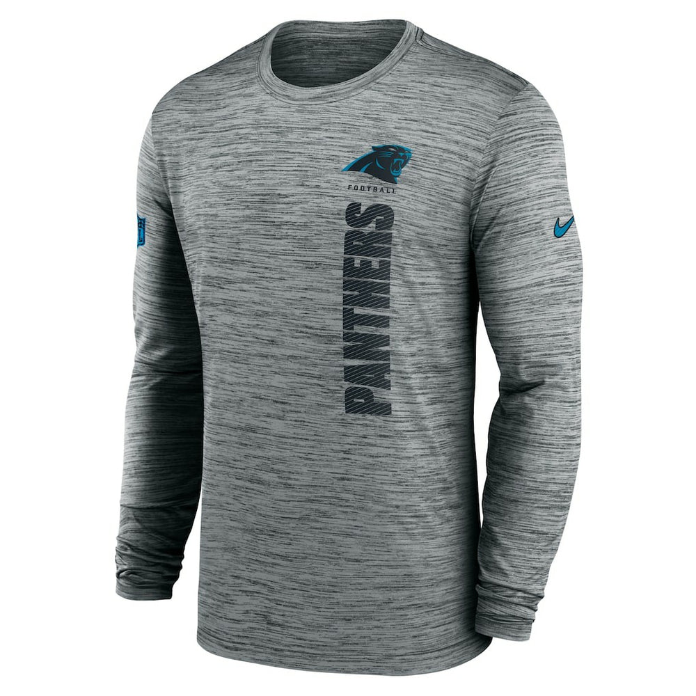 Carolina Panthers Sideline Velocity Dri-FIT Long Sleeve T-Shirt - Gray T-shirts