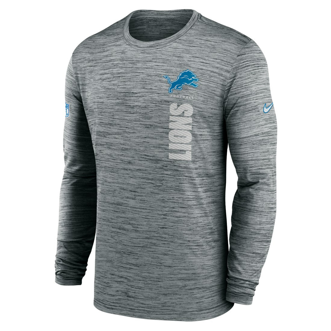 Detroit Lions Sideline Velocity Dri-FIT Long Sleeve T-Shirt - Gray T-shirts