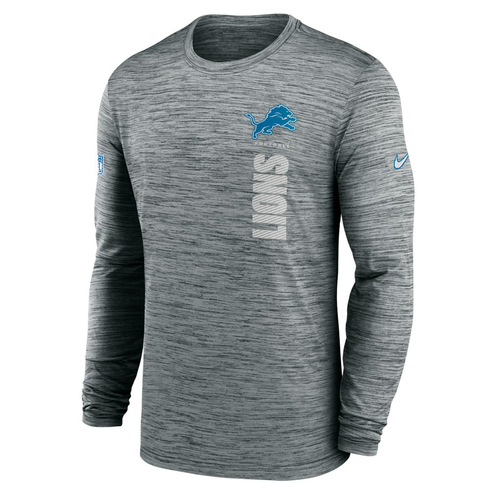 Detroit Lions Sideline Velocity Dri-FIT Long Sleeve T-Shirt - Gray T-shirts