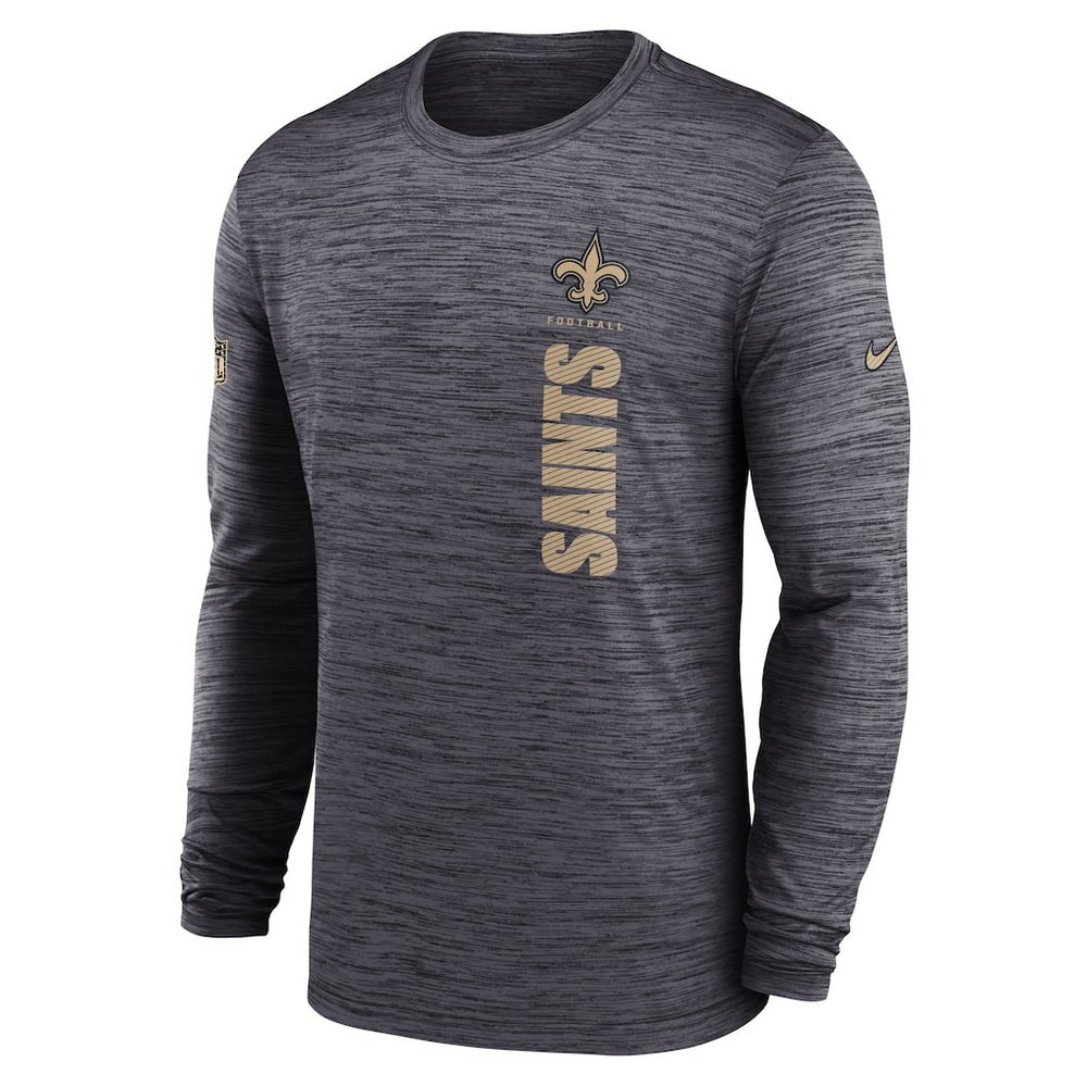 New Orleans Saints Sideline Velocity Dri-FIT Long Sleeve T-Shirt - Black T-shirts