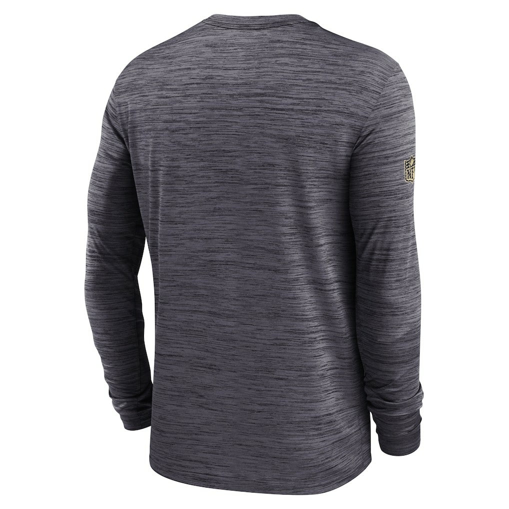 New Orleans Saints Sideline Velocity Dri-FIT Long Sleeve T-Shirt - Black T-shirts