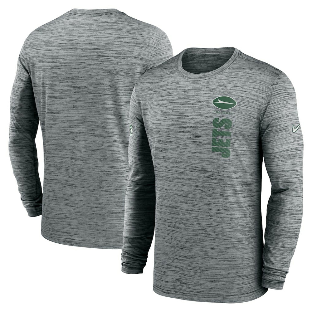 New York Jets Sideline Velocity Dri-FIT Long Sleeve T-Shirt - Gray T-shirts