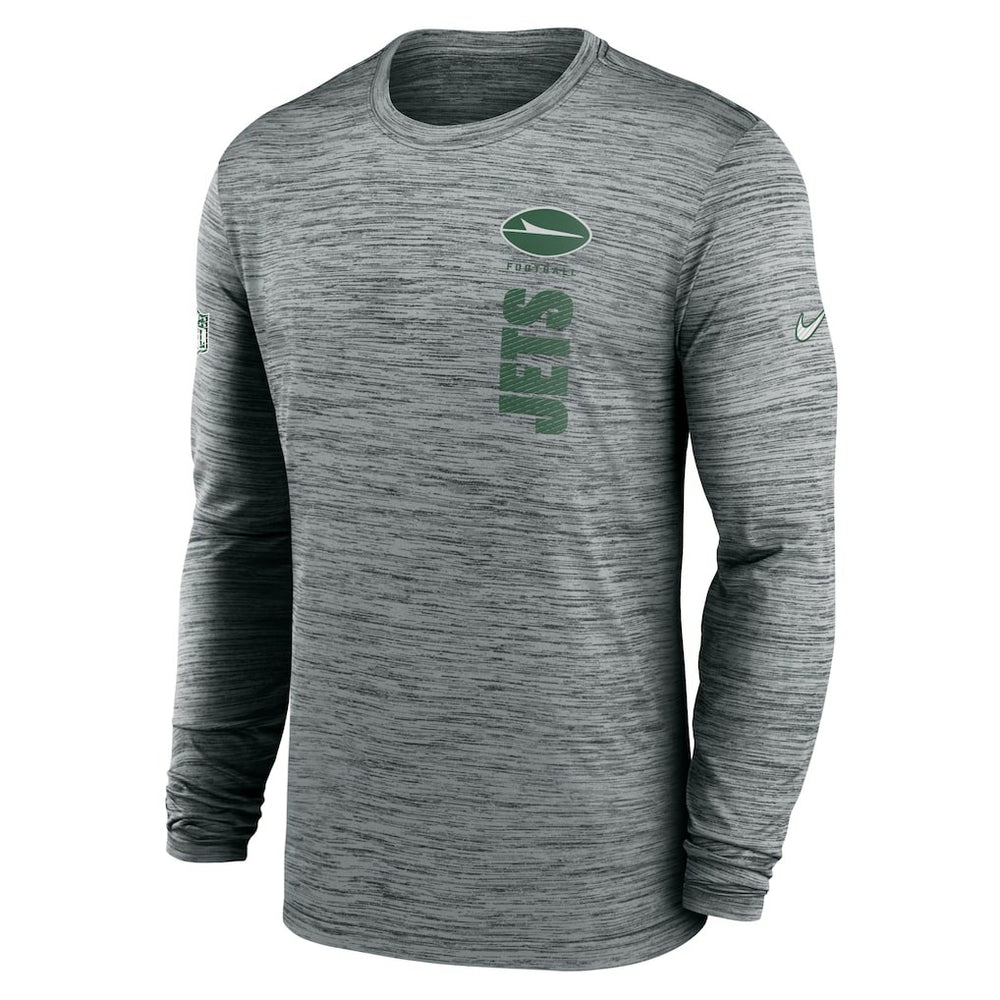 New York Jets Sideline Velocity Dri-FIT Long Sleeve T-Shirt - Gray T-shirts