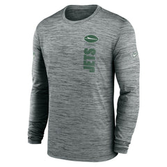 New York Jets Sideline Velocity Dri-FIT Long Sleeve T-Shirt - Gray T-shirts
