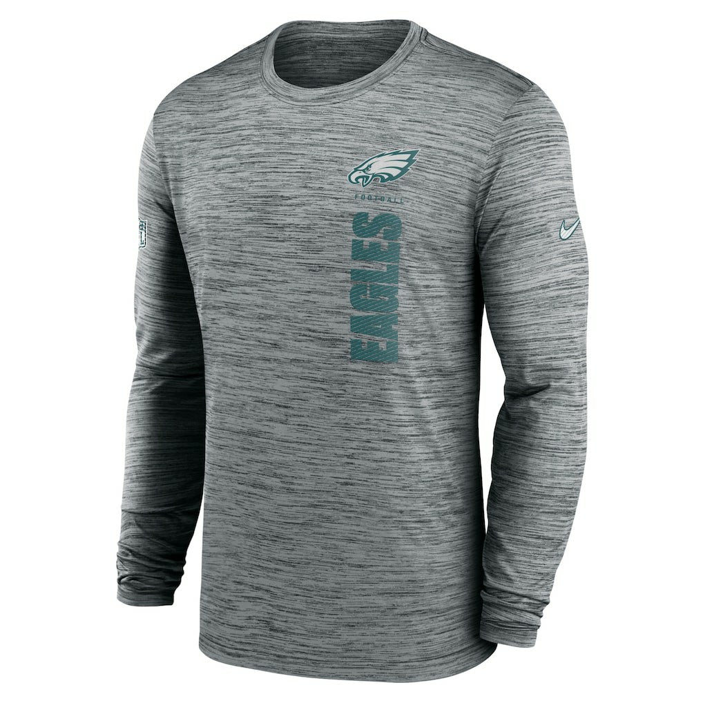 Philadelphia Eagles Sideline Velocity Dri-FIT Long Sleeve T-Shirt - Gray T-shirts