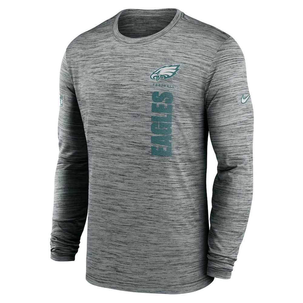 Philadelphia Eagles Sideline Velocity Dri-FIT Long Sleeve T-Shirt - Gray T-shirts