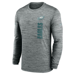 Philadelphia Eagles Sideline Velocity Dri-FIT Long Sleeve T-Shirt - Gray T-shirts