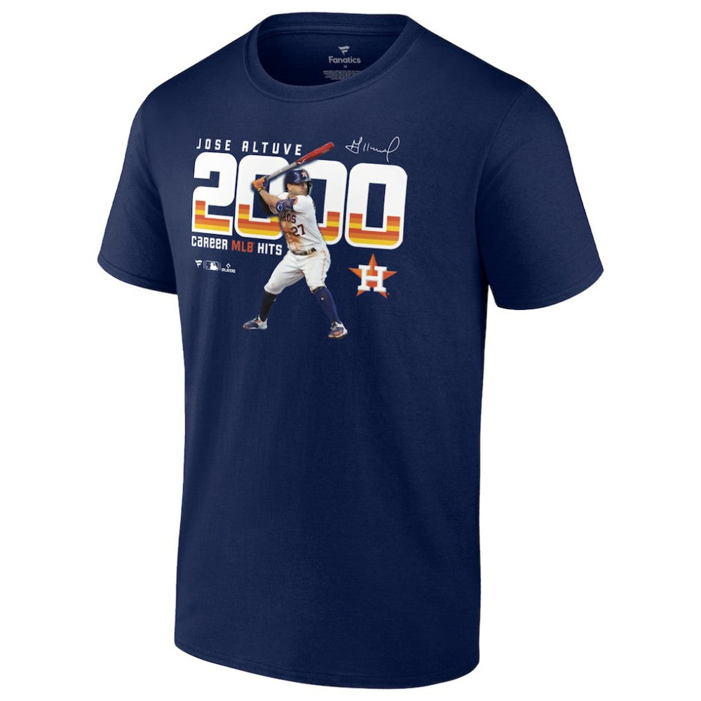 Jose Altuve Houston Astros Fanatics 2,000 Career Hits T-Shirt - Navy T-shirts