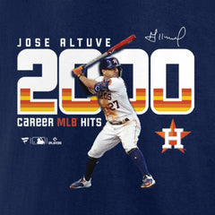 Jose Altuve Houston Astros Fanatics 2,000 Career Hits T-Shirt - Navy T-shirts