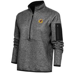 San Diego Padres Antigua Women's Cooperstown Logo Fortune Quarter-Zip Pullover Jacket - Heather Black Jackets