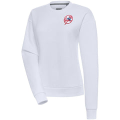 New York Yankees Antigua Women's Cooperstown Victory Crewneck Pullover Sweatshirt - White Pullover