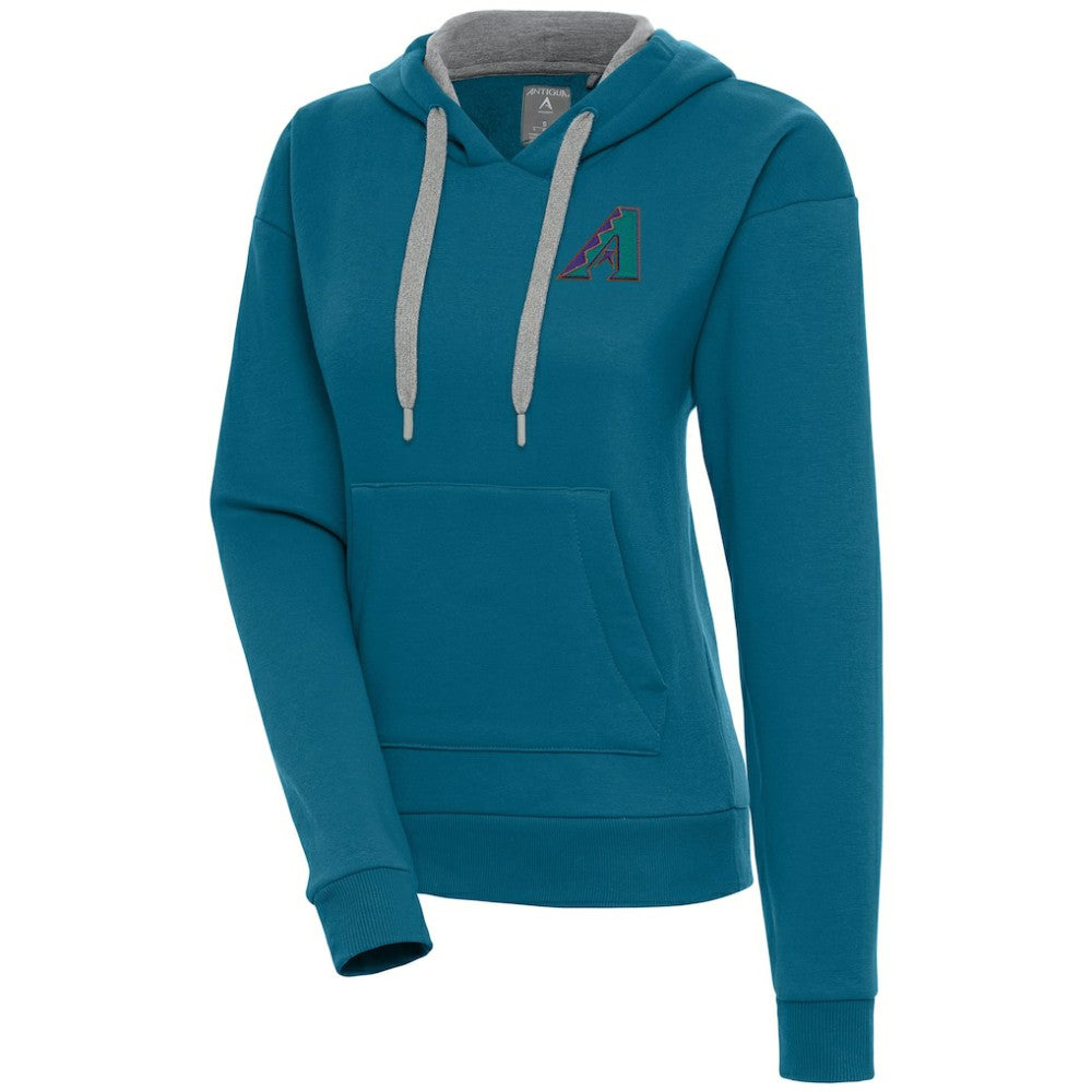 Arizona Diamondbacks Antigua Women's Cooperstown Victory Pullover Hoodie - Teal Hoodies