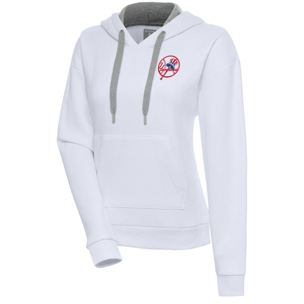 New York Yankees Antigua Women's Cooperstown Victory Pullover Hoodie - White Hoodies