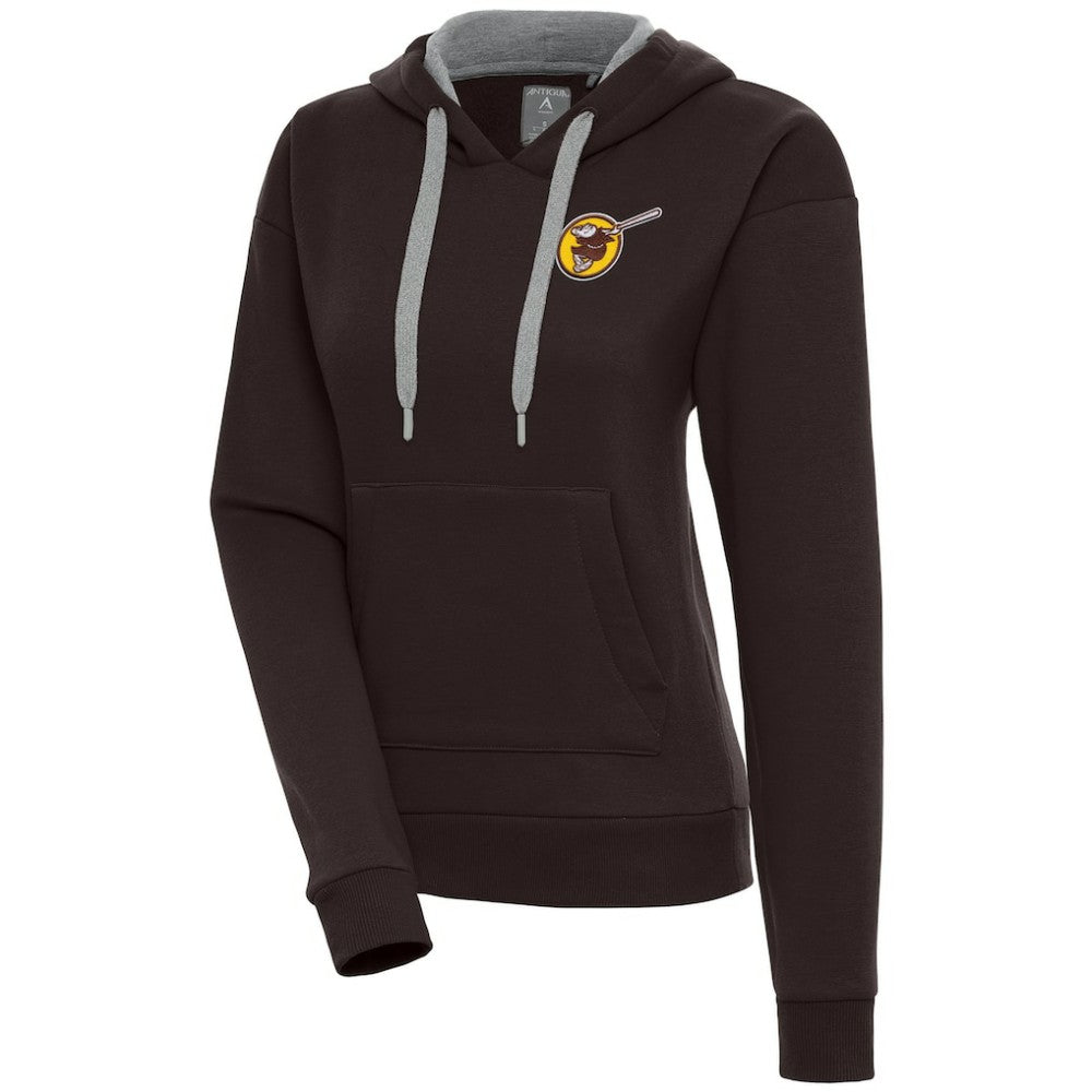 San Diego Padres Antigua Women's Cooperstown Victory Pullover Hoodie - Brown Hoodies