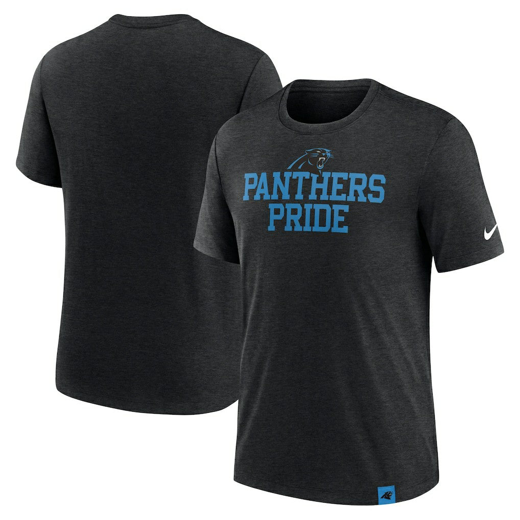Carolina Panthers Blitz Tri-Blend T-Shirt - Heather Black T-shirts