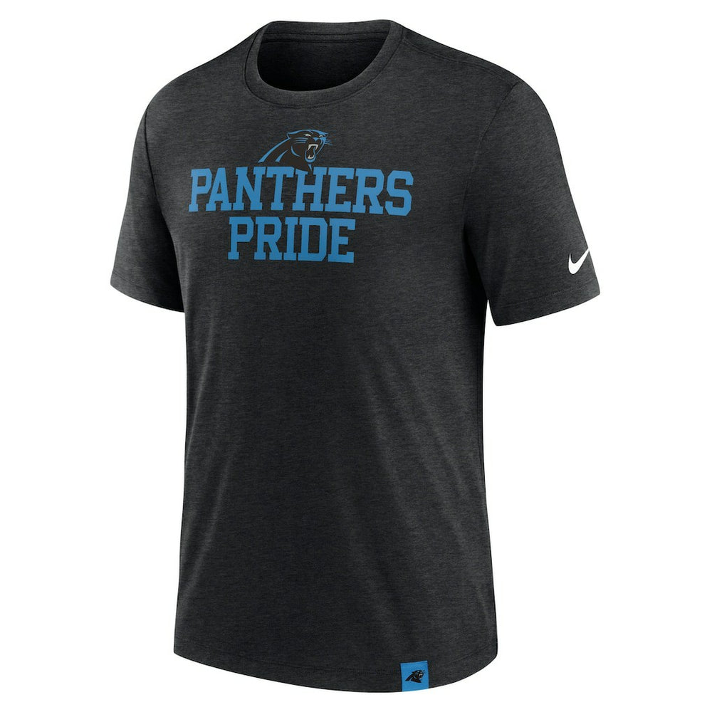 Carolina Panthers Blitz Tri-Blend T-Shirt - Heather Black T-shirts