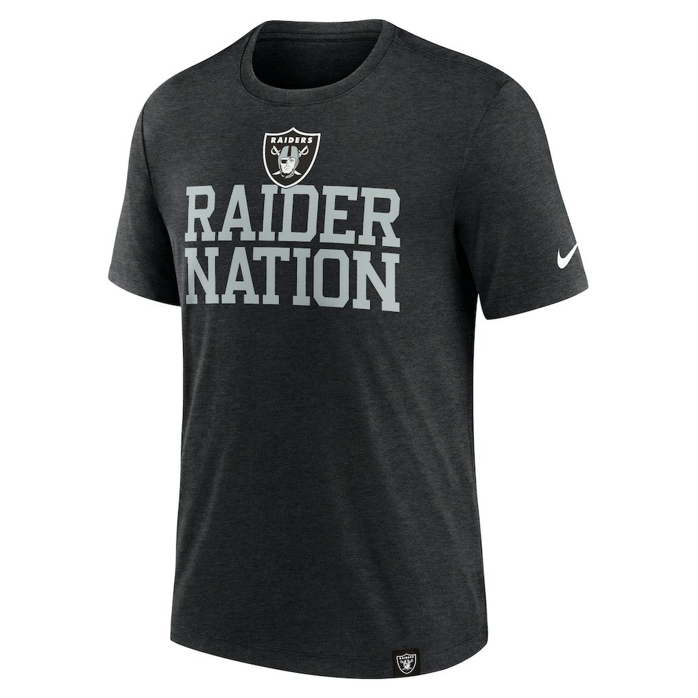 Las Vegas Raiders Blitz Tri-Blend T-Shirt - Heather Black T-shirts