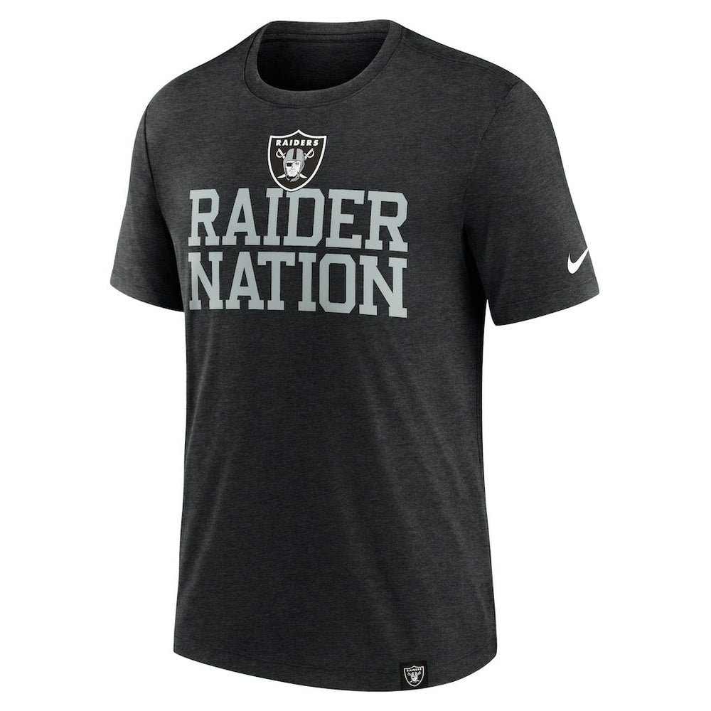 Las Vegas Raiders Blitz Tri-Blend T-Shirt - Heather Black T-shirts
