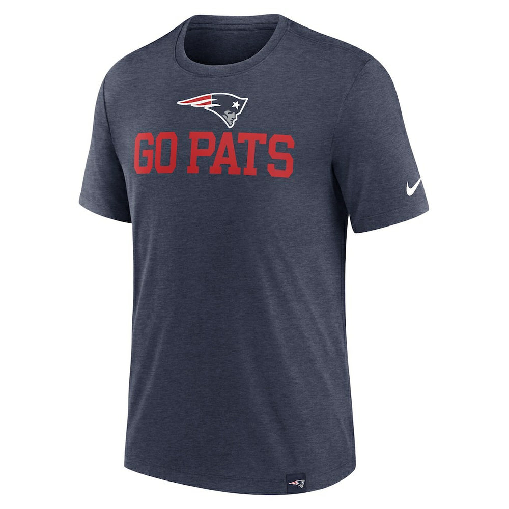 New England Patriots Blitz Tri-Blend T-Shirt - Heather Navy T-shirts