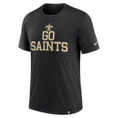 New Orleans Saints Blitz Tri-Blend T-Shirt - Heather Black T-shirts