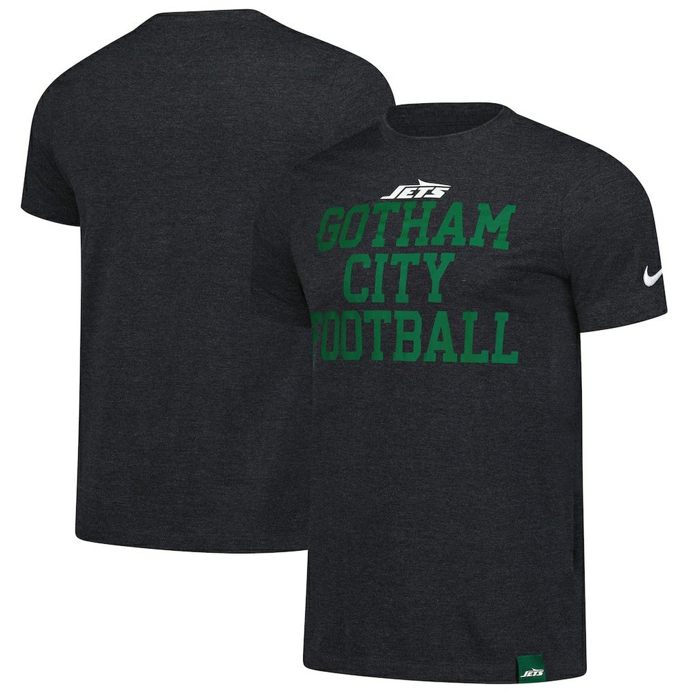 New York Jets Blitz Tri-Blend T-Shirt - Heather Black T-shirts