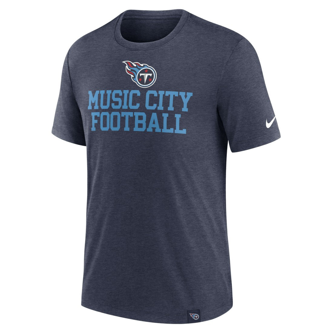Tennessee Titans Blitz Tri-Blend T-Shirt - Heather Navy T-shirts