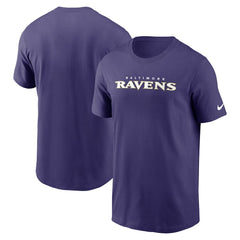 Baltimore Ravens Primetime Wordmark Essential T-Shirt - Purple T-shirts