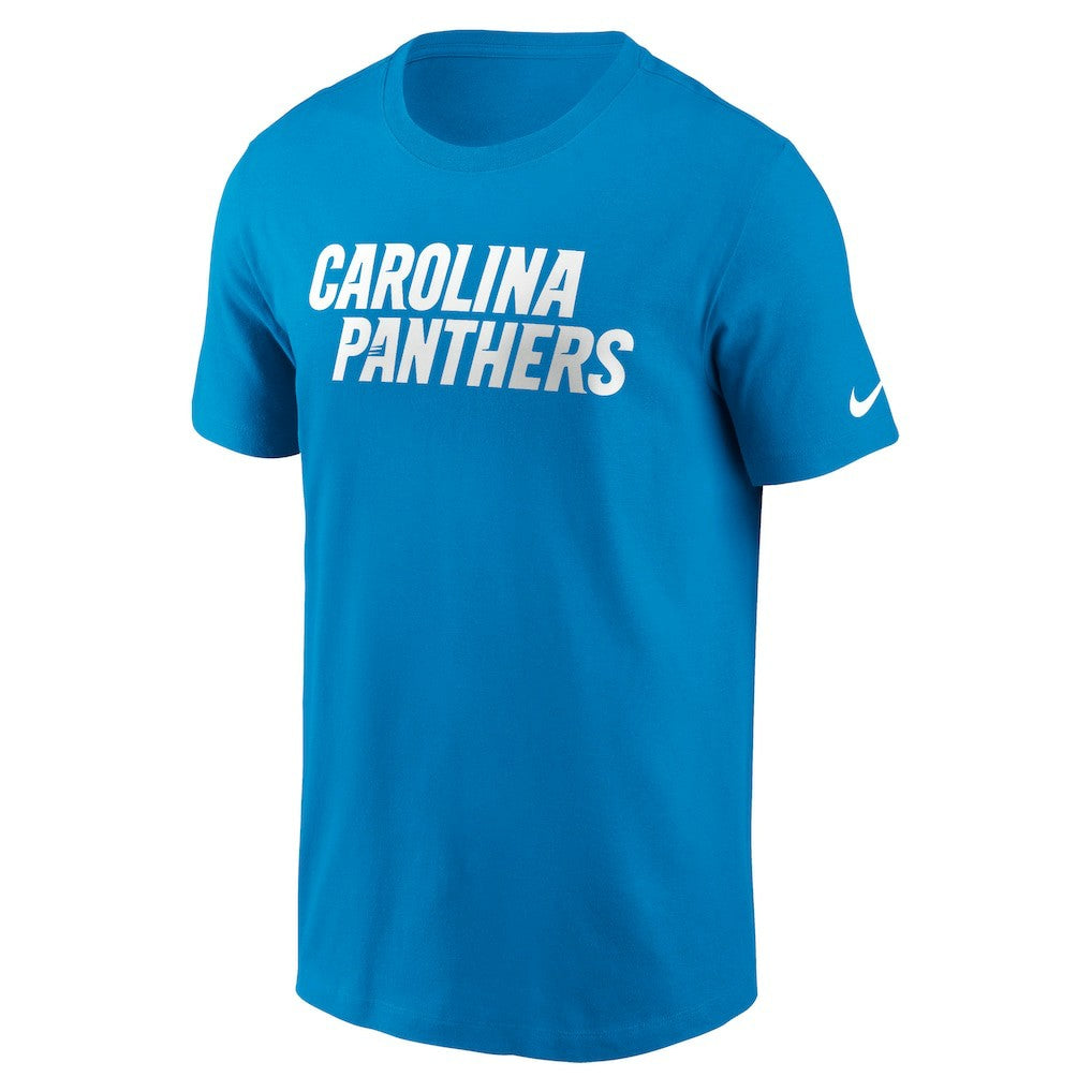Carolina Panthers Primetime Wordmark Essential T-Shirt - Blue T-shirts