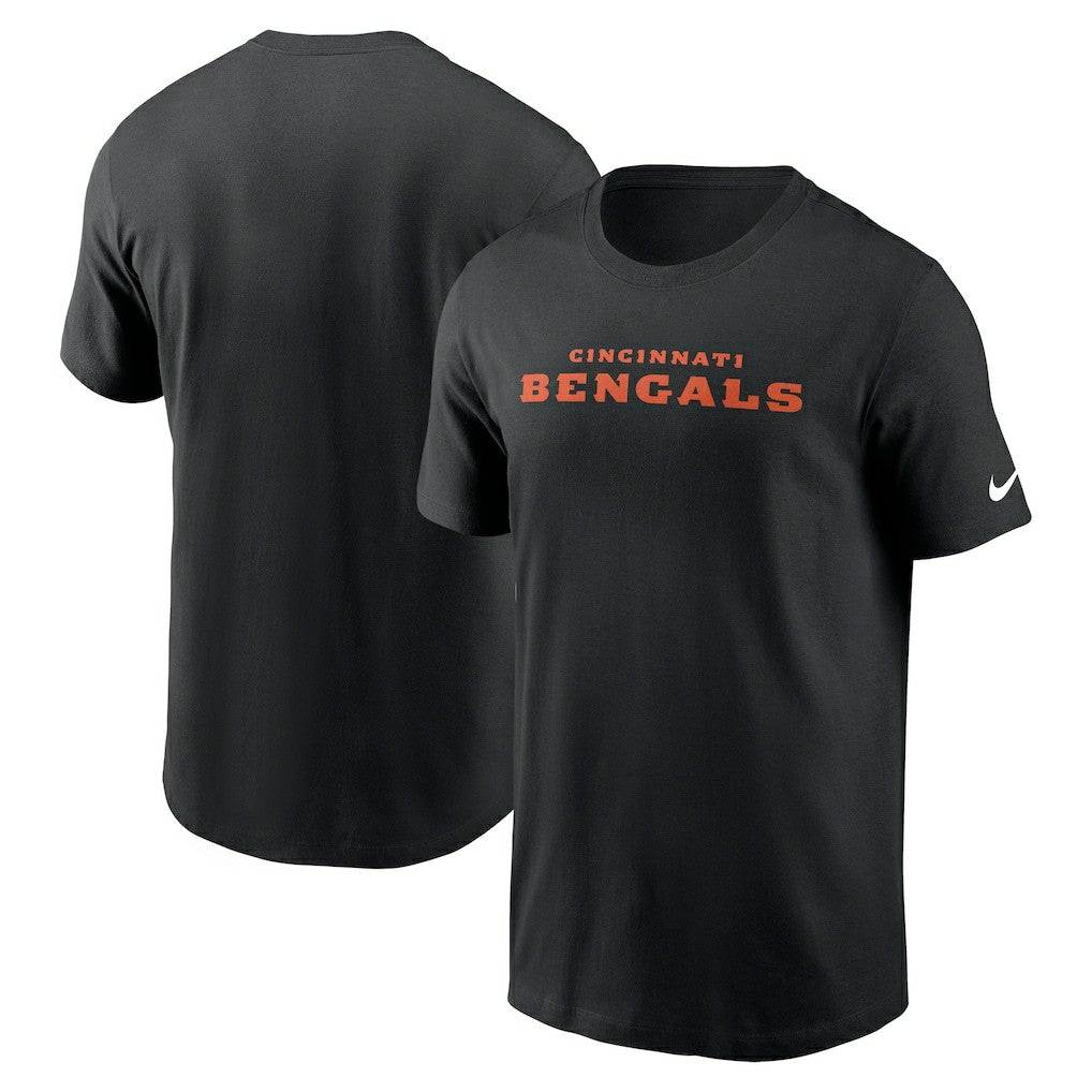 Cincinnati Bengals Primetime Wordmark Essential T-Shirt - Black T-shirts