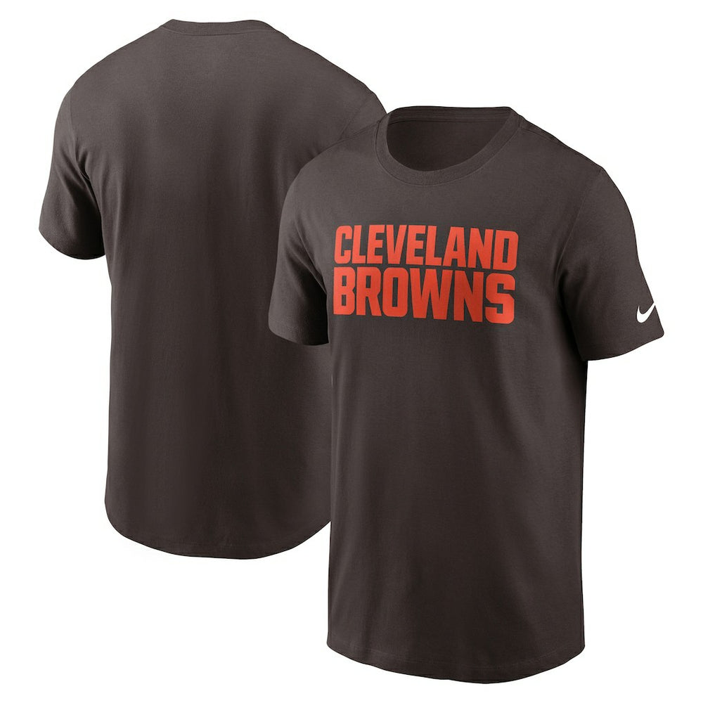 Cleveland Browns Primetime Wordmark Essential T-Shirt - Brown T-shirts