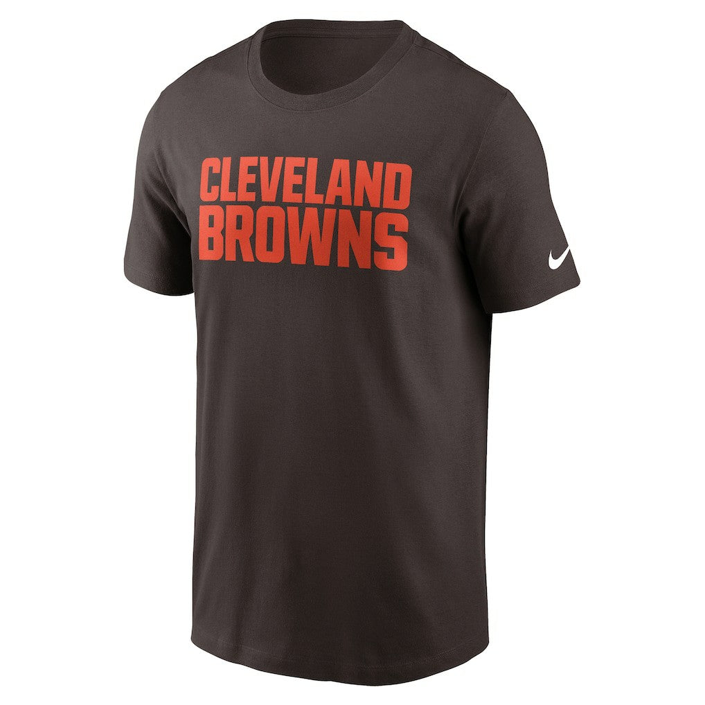 Cleveland Browns Primetime Wordmark Essential T-Shirt - Brown T-shirts