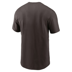 Cleveland Browns Primetime Wordmark Essential T-Shirt - Brown T-shirts