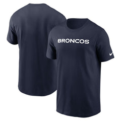 Denver Broncos Primetime Wordmark Essential T-Shirt - Navy T-shirts