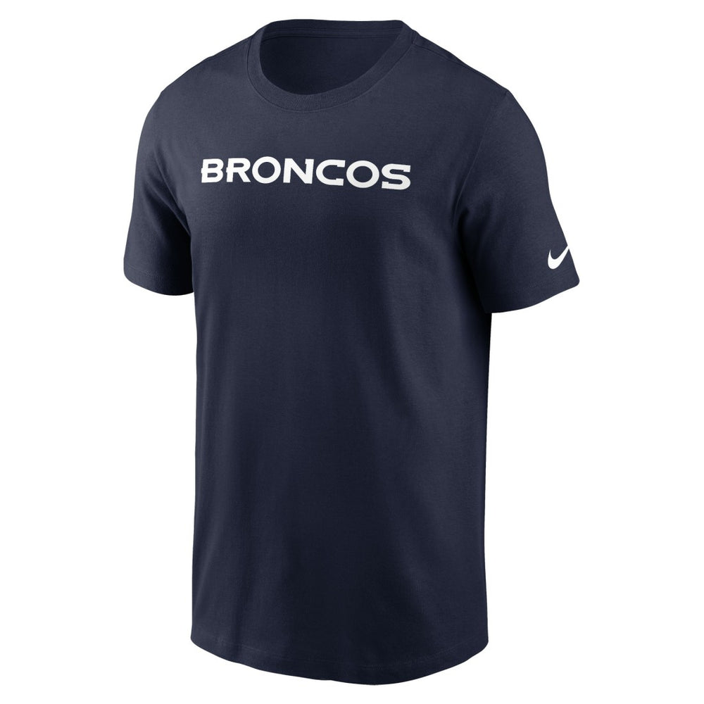 Denver Broncos Primetime Wordmark Essential T-Shirt - Navy T-shirts
