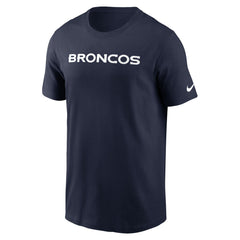 Denver Broncos Primetime Wordmark Essential T-Shirt - Navy T-shirts