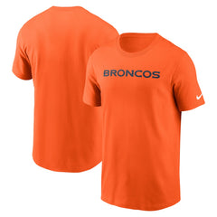 Denver Broncos Primetime Wordmark Essential T-Shirt - Orange T-shirts
