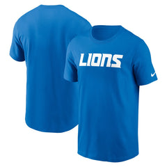 Detroit Lions Primetime Wordmark Essential T-Shirt - Blue T-shirts
