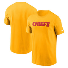 Kansas City Chiefs Primetime Wordmark Essential T-Shirt - Gold T-shirts