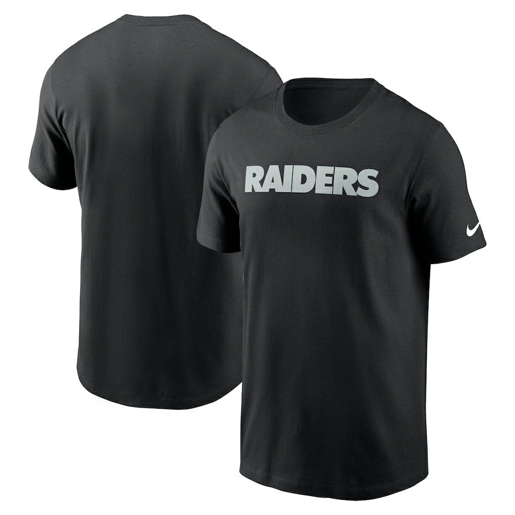 Las Vegas Raiders Primetime Wordmark Essential T-Shirt - Black T-shirts