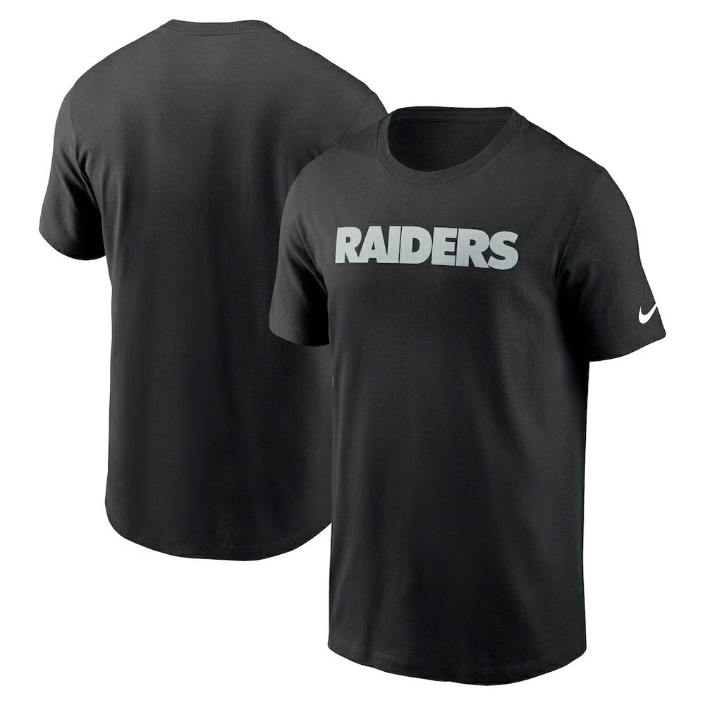 Las Vegas Raiders Primetime Wordmark Essential T-Shirt - Black T-shirts