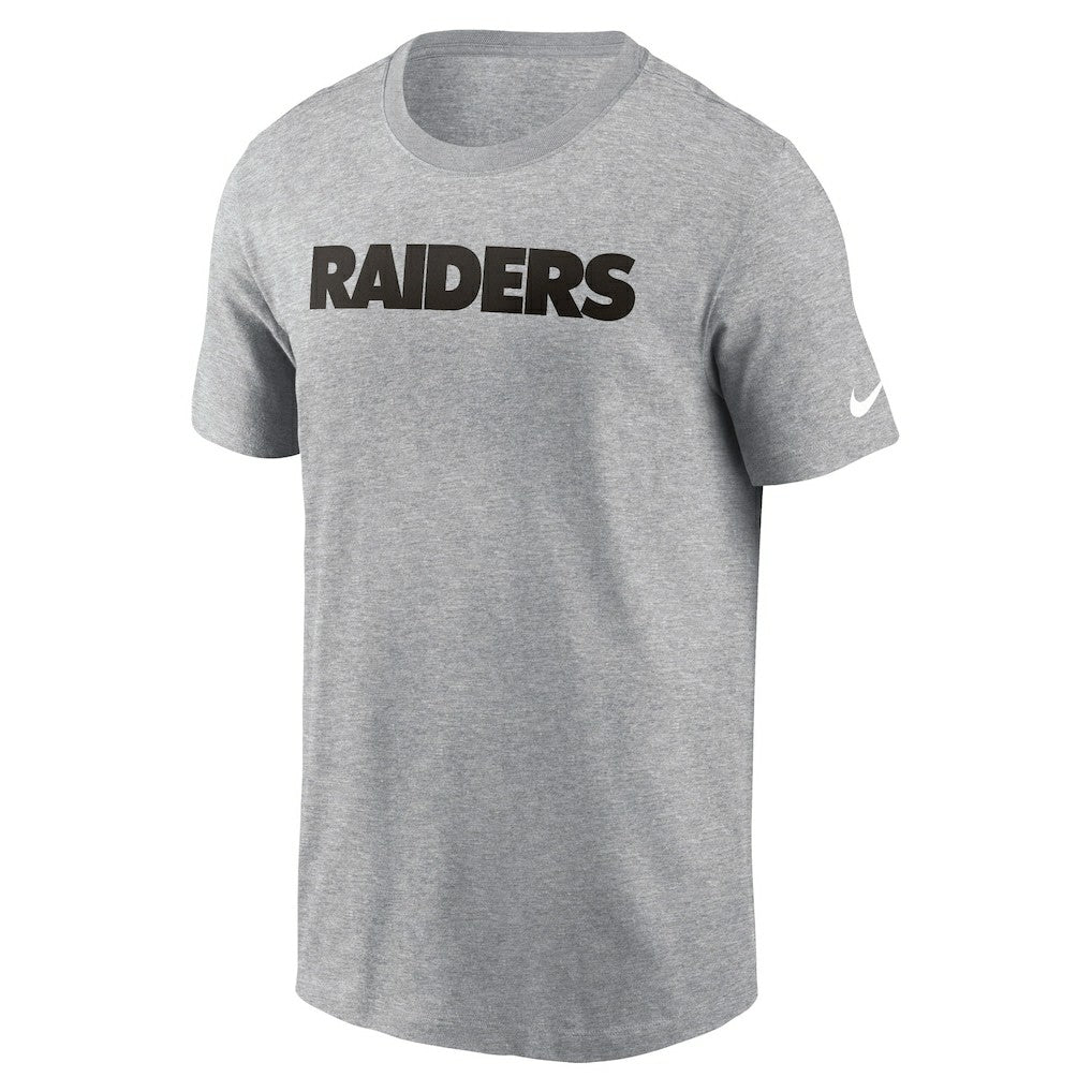 Las Vegas Raiders Primetime Wordmark Essential T-Shirt - Heather Gray T-shirts