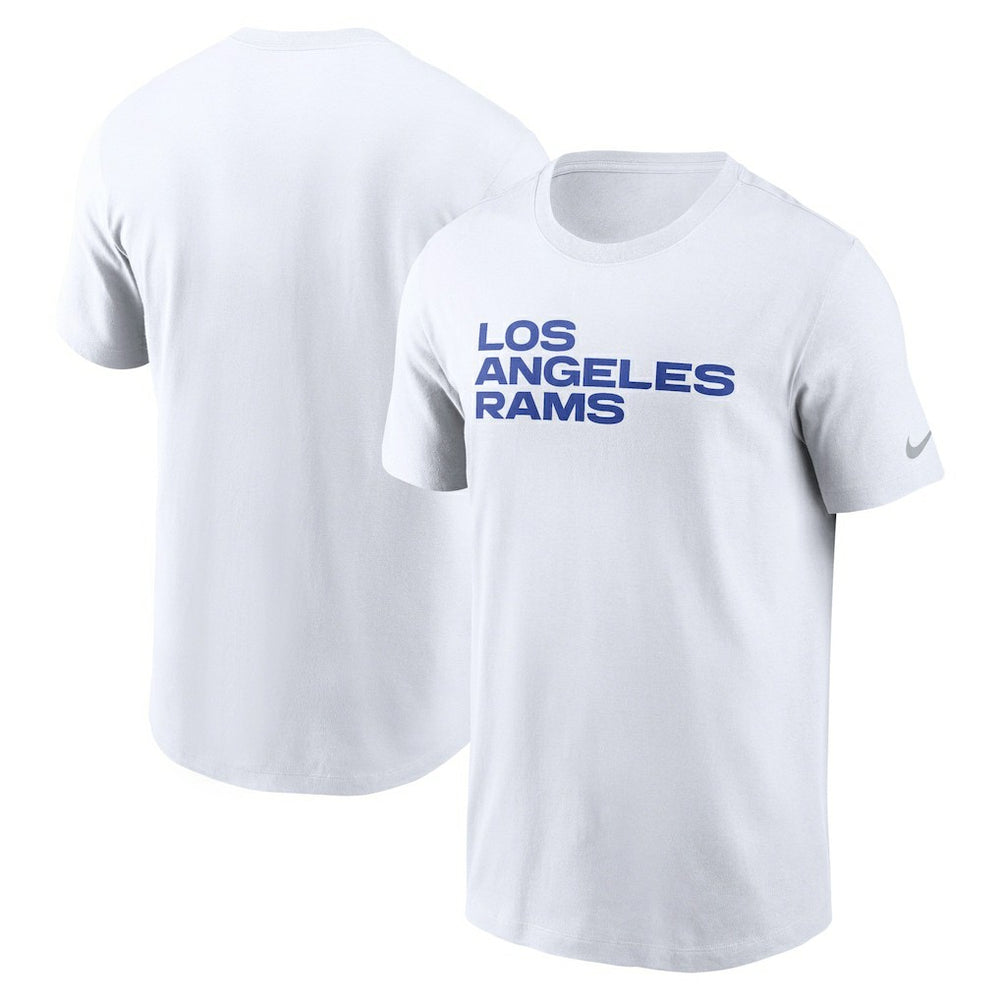 Los Angeles Rams Primetime Wordmark Essential T-Shirt - White T-shirts